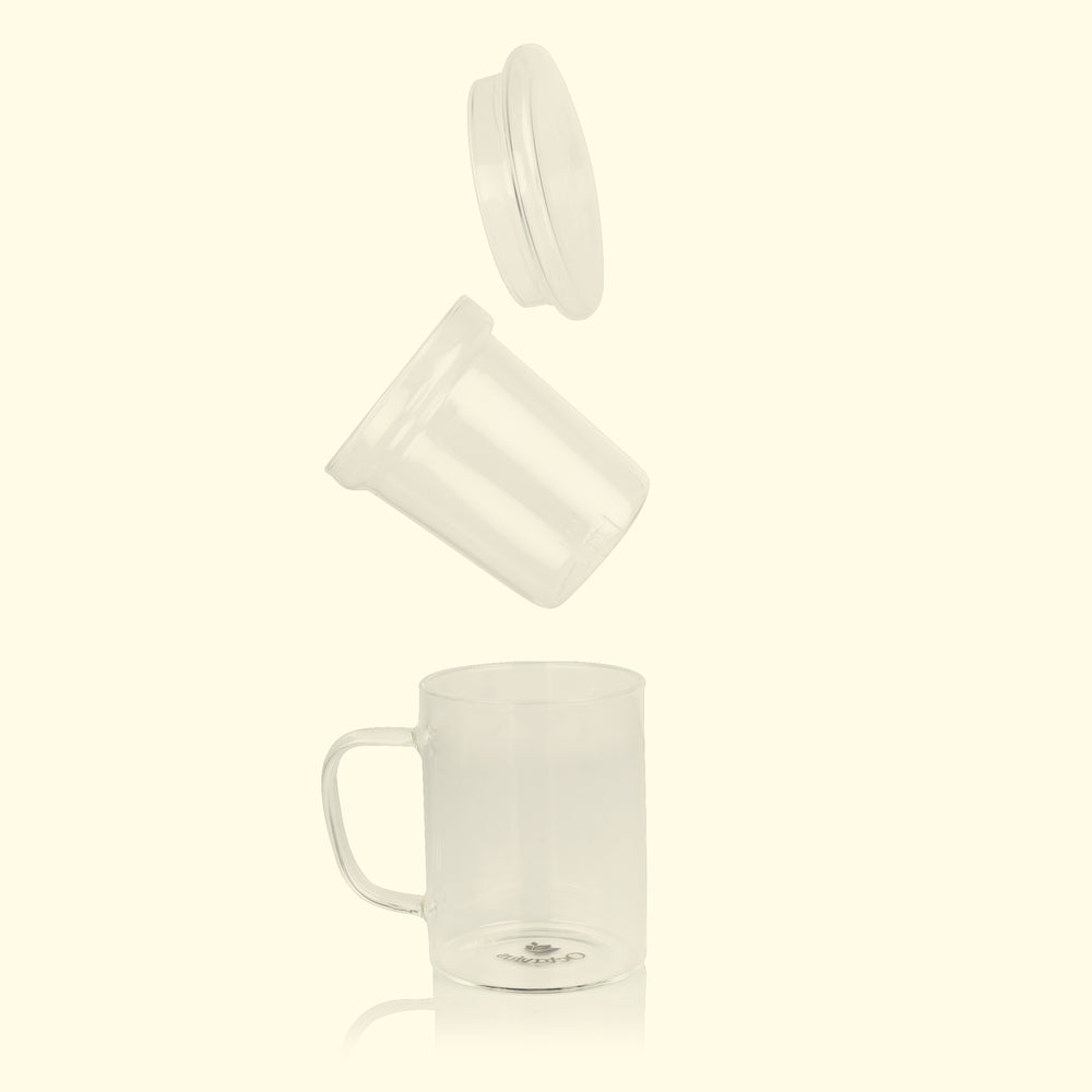 
                  
                    Load image into Gallery viewer, Borosilicate Glass Green Tea Mug With Infuser
                  
                