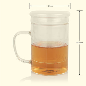 
                  
                    Load image into Gallery viewer, Borosilicate Glass Green Tea Mug With Infuser
                  
                