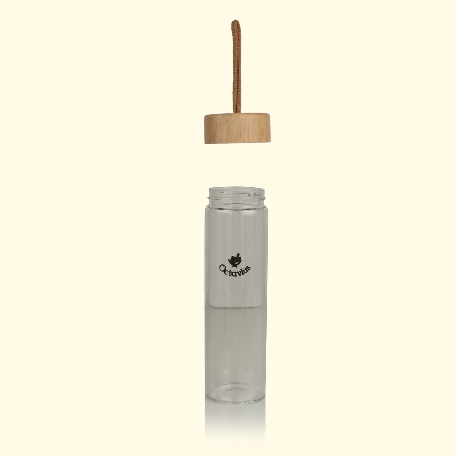 Borosilicate Glass Bottle With Wooden Cap - 600ML