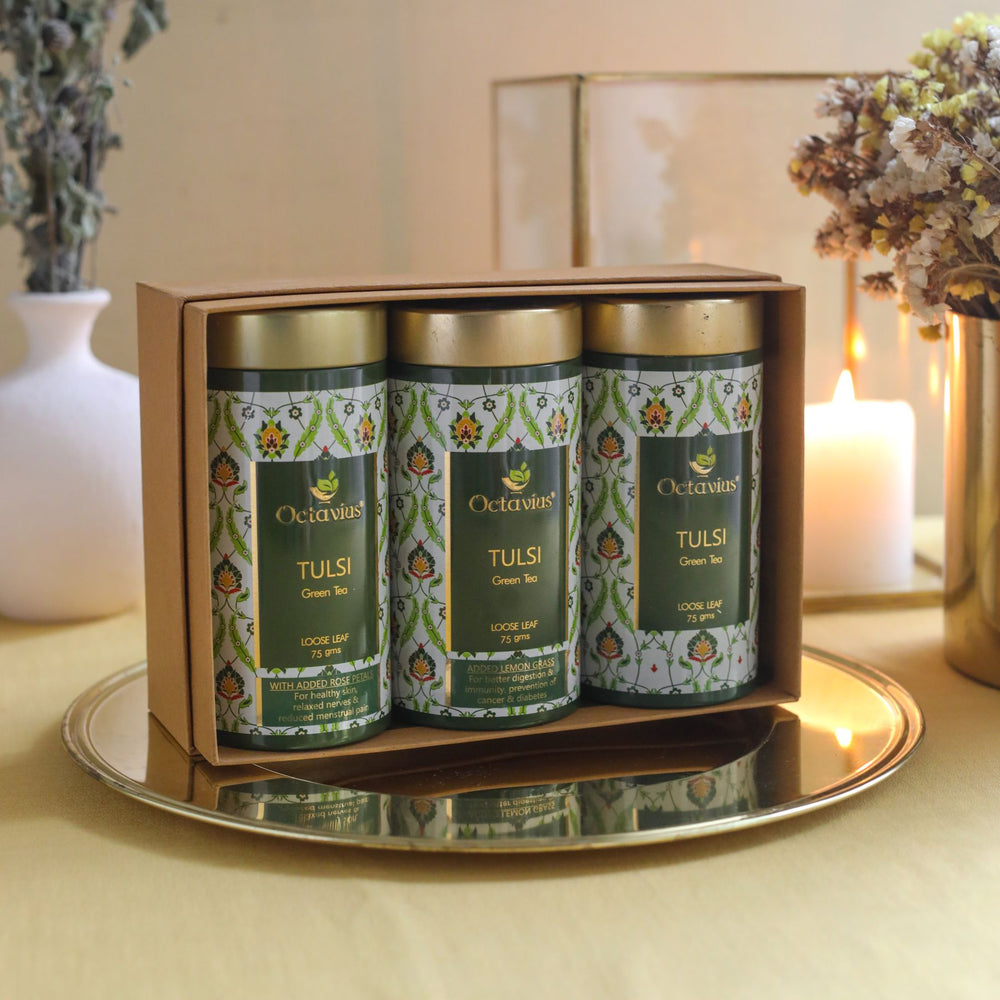 Gourmet Tea Collection-Truly Tulsi Green Teas (3 Tins)