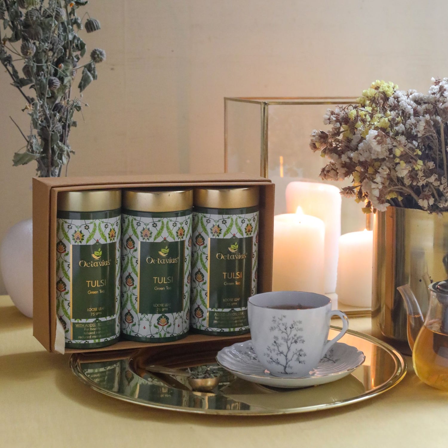 Gourmet Tea Collection-Truly Tulsi Green Teas (3 Tins)