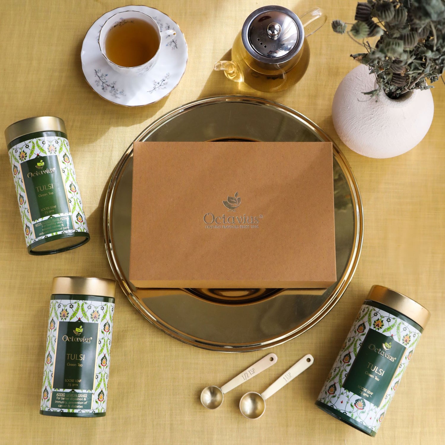 Gourmet Tea Collection-Truly Tulsi Green Teas (3 Tins)