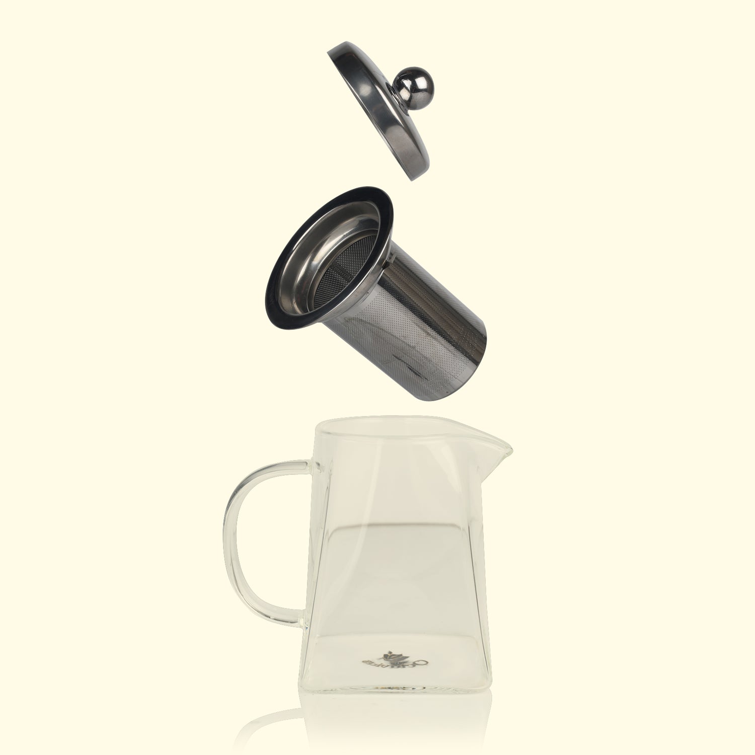 Pyramid Shaped Borosilicate Glass Kettle With Steel Infuser
