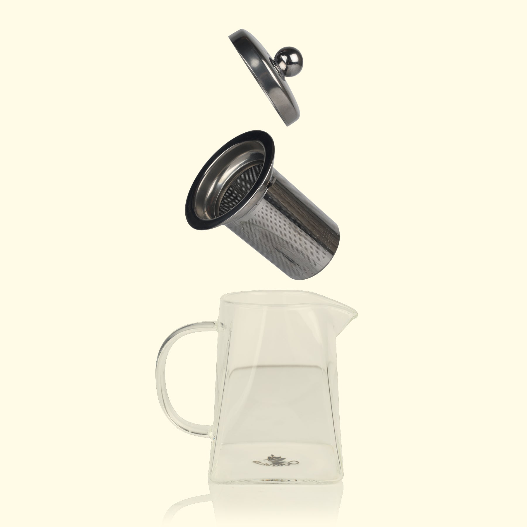 Pyramid Shaped Borosilicate Glass Kettle With Steel Infuser