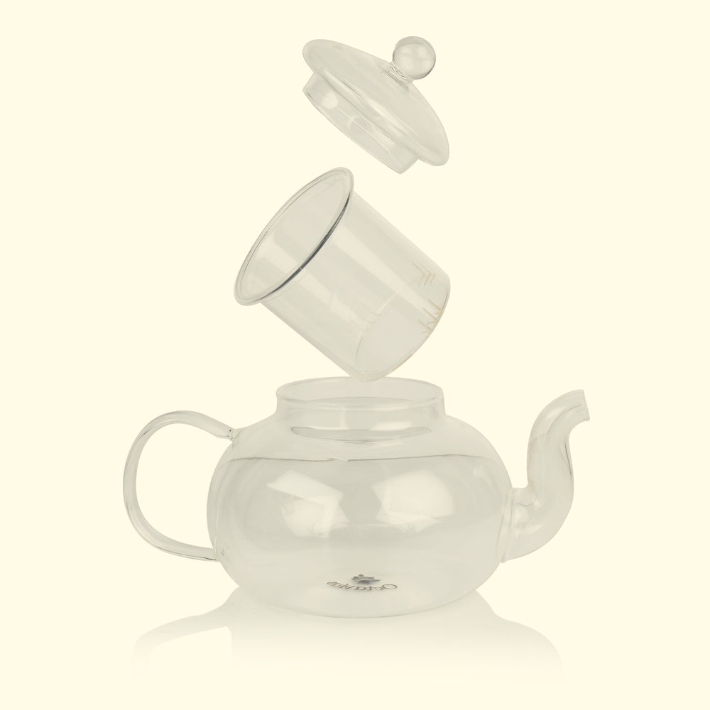 
                  
                    Load image into Gallery viewer, Round Borosilicate Glass Teapot With Glass Infuser
                  
                