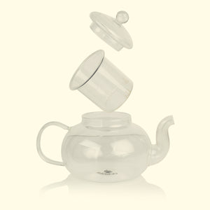
                  
                    Load image into Gallery viewer, Round Borosilicate Glass Teapot With Glass Infuser
                  
                