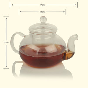 
                  
                    Load image into Gallery viewer, Round Borosilicate Glass Teapot With Glass Infuser
                  
                