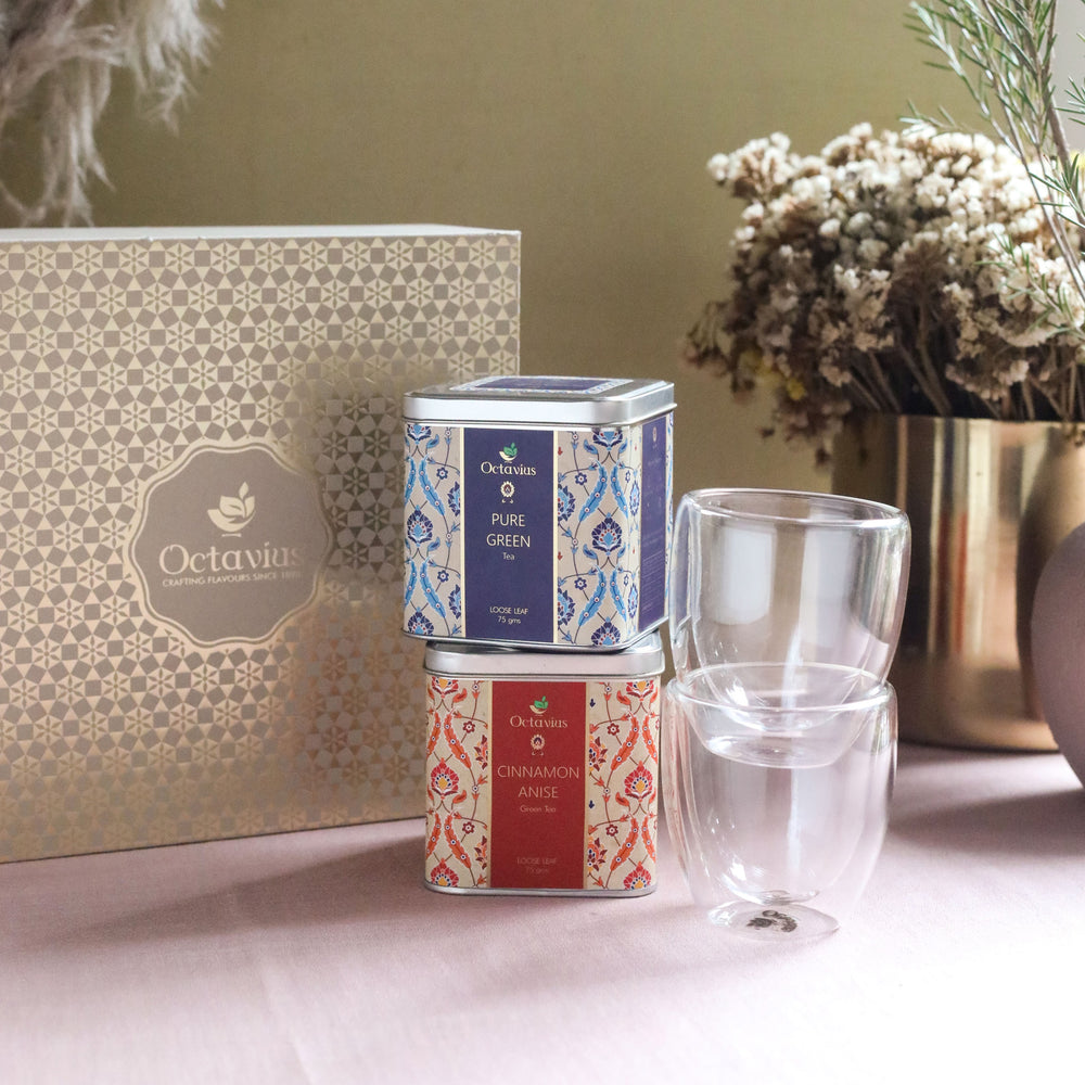 Heritage of India Tea Collection - Couples Delight  In Festive Gift Box (Premium Wellness Green Tea Range)