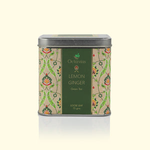 
                  
                    Load image into Gallery viewer, Ginger Lemon Green Tea Loose Leaf- 75 gms Square Tin
                  
                