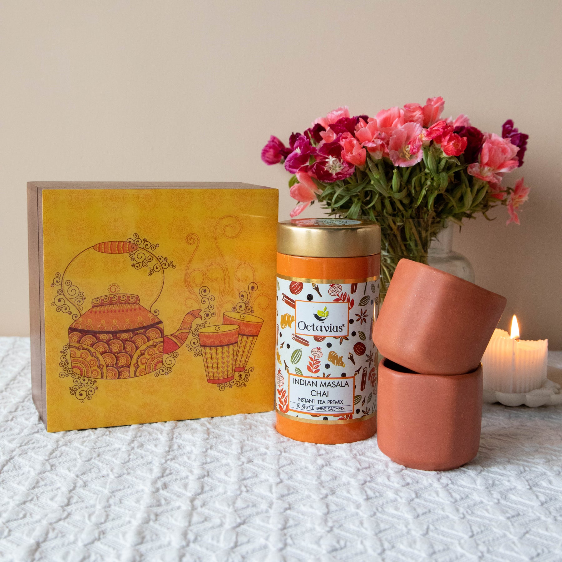 Desi Chai Hamper (Indian Masala Instant Tea &amp; Kullad set)