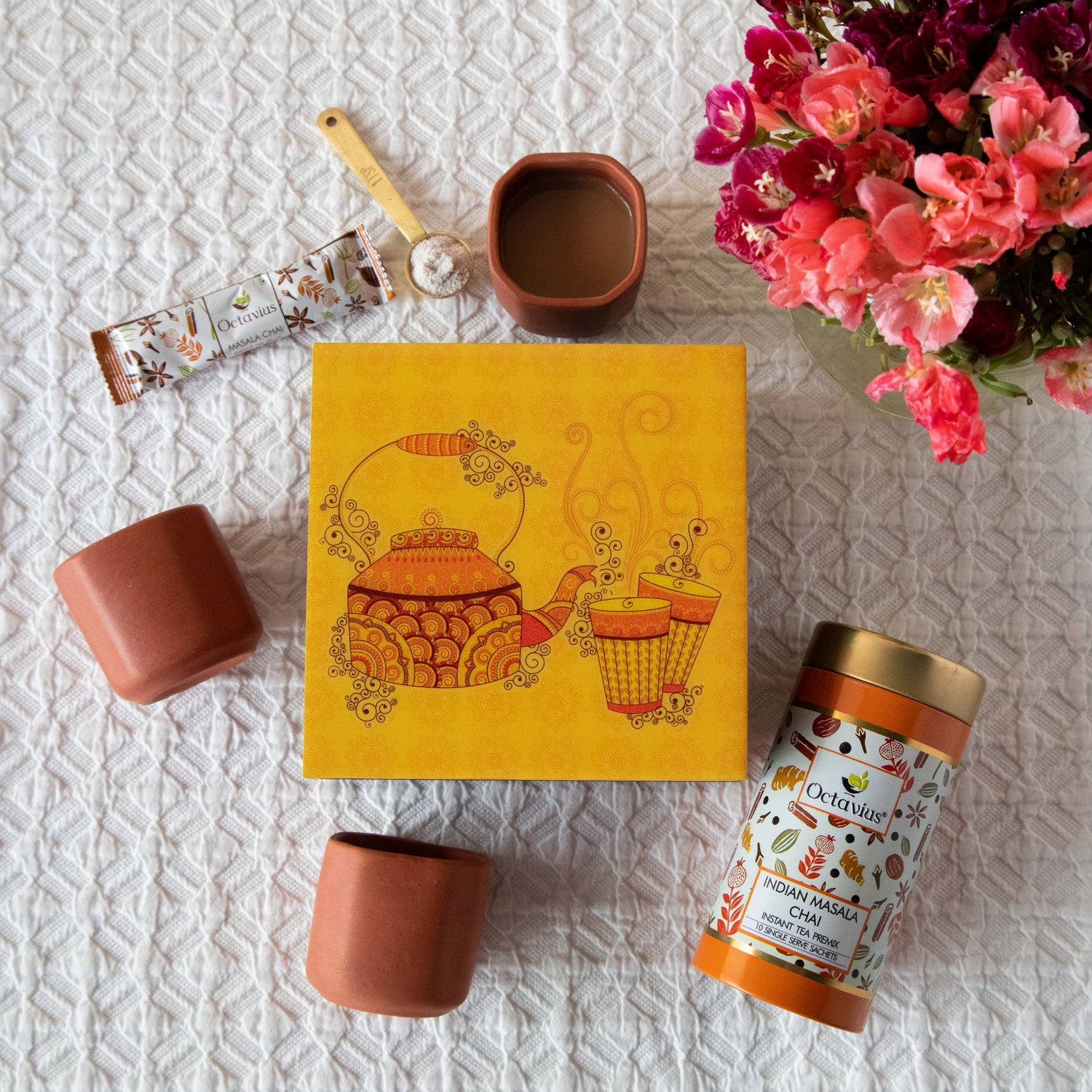 Desi Chai Hamper (Indian Masala Instant Tea &amp; Kullad set)