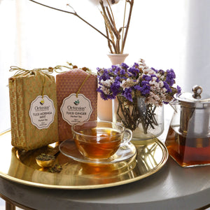 
                  
                    Load image into Gallery viewer, Assortment of 2 Caffeine Free Tisanes- Festive Collection (Tulsi Moringa Mint, Tulsi Ginger)
                  
                