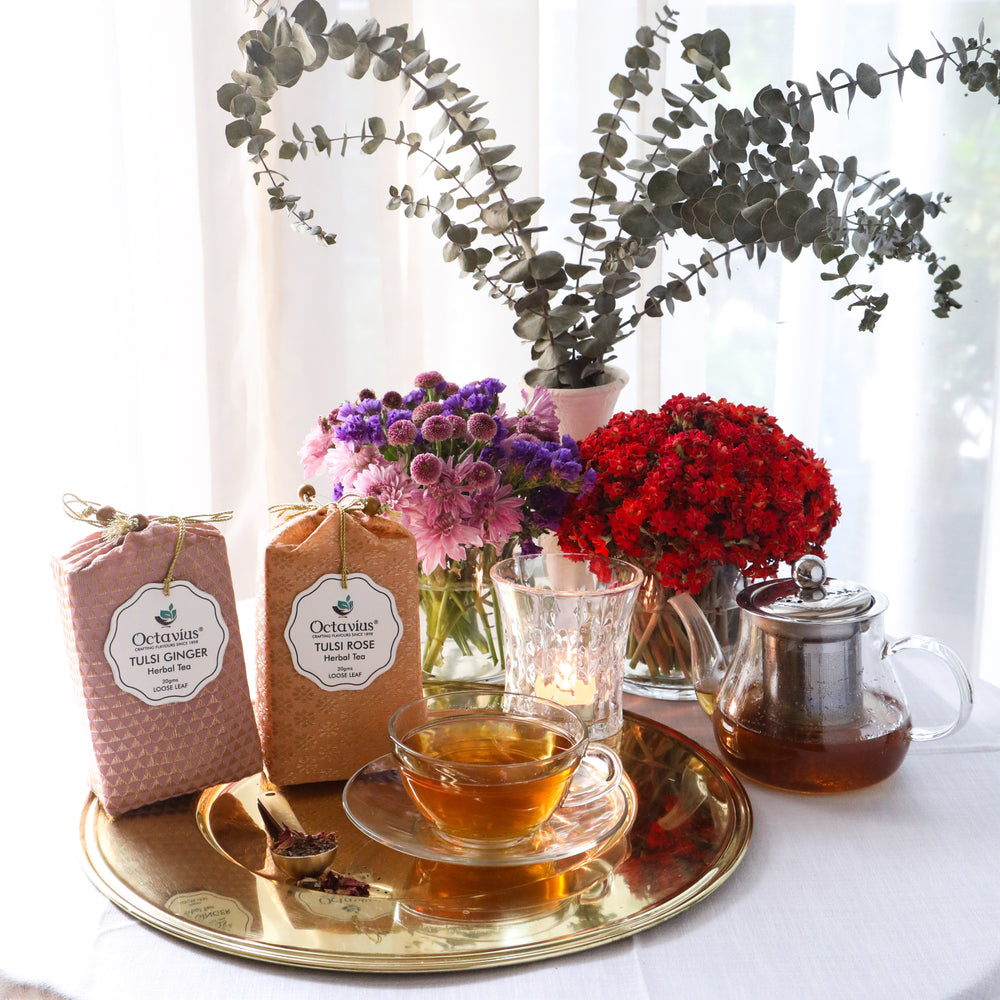 Wellness Caffeine Free Teas- Festive Range ( Tulsi Ginger , Tulsi Sweet Rose)