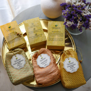 
                  
                    Load image into Gallery viewer, Assortment of 3 Caffeine Free Tisanes - Festive Collection (Pure Chamomile, Tulsi Rose, Tulsi Moringa Mint)
                  
                
