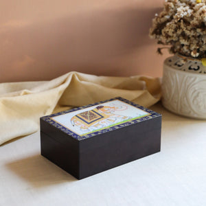 
                  
                    Load image into Gallery viewer, Tulsi Sweet Rose Chamomile Herbal Tea in Elephant Print Wooden Box (Caffeine Free)
                  
                