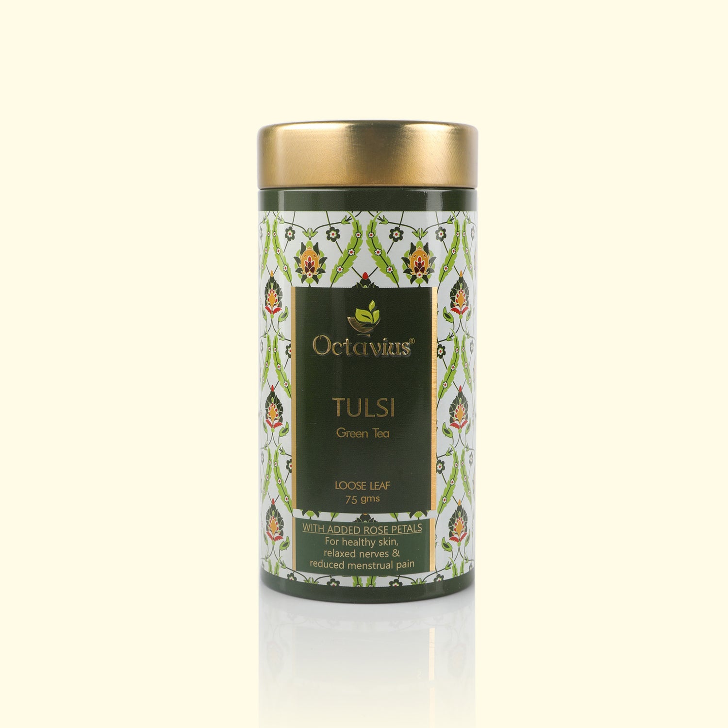 Tulsi Sweet Rose Green Tea Loose Leaf- 75 Gms Tin Can